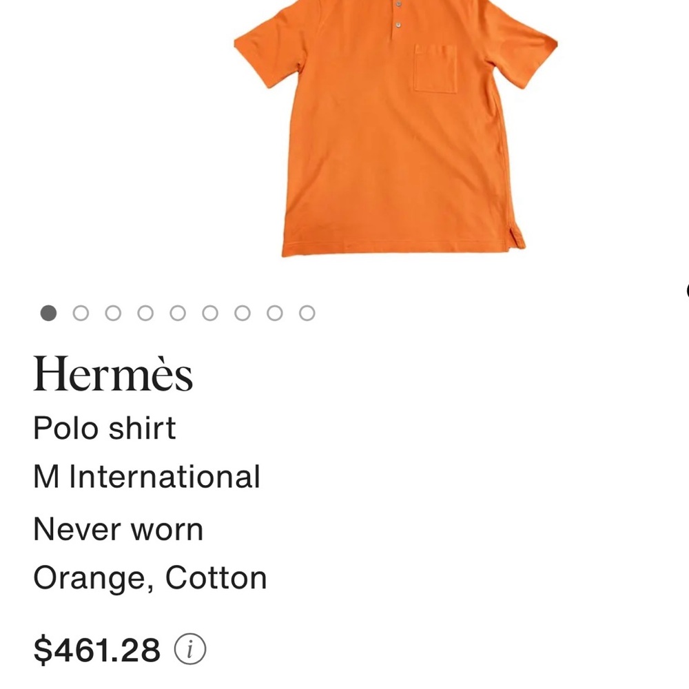 Hermes Orange Polo Shirt